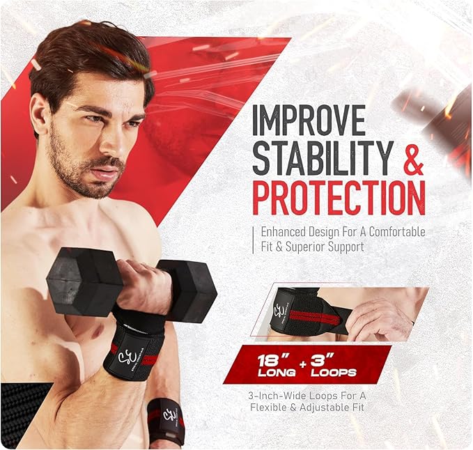Special Essentials Wrist Straps for Weightlifting and Weightlifting Wrist Wraps for Men & Women (2 Pair Bundle) Premium Padded Neoprene - Gym Lifting Straps