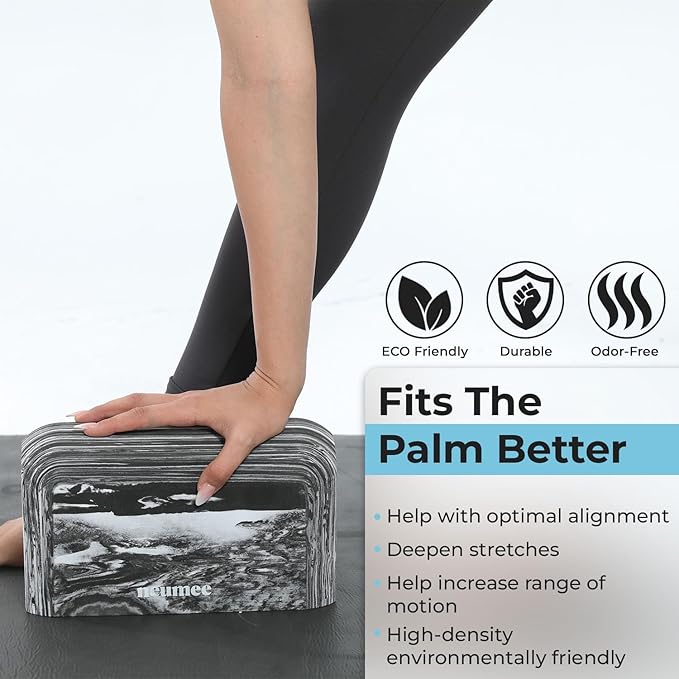 Yoga Block, 1 piece Lightweight, Arc Shape for Stable Grip, Ink Painting Design, Portable and Durable Yoga Brick for Enhanced Comfort and Support