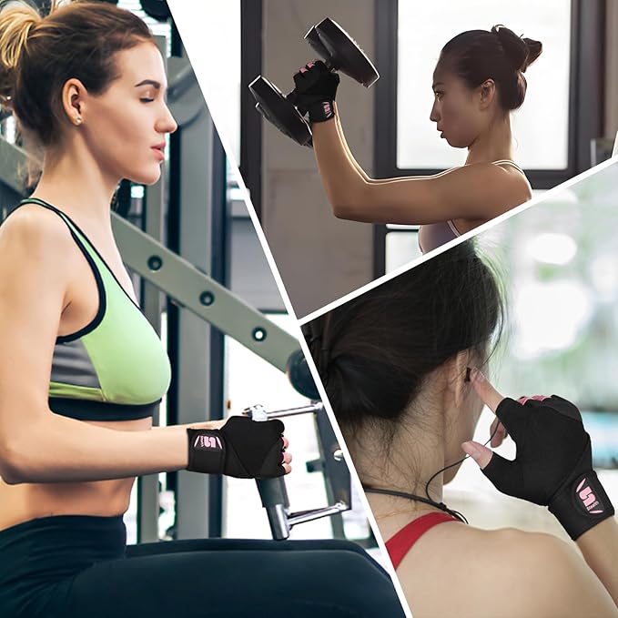 Stealth Sports Weight Lifting Gloves with Wrist Wrap Support Padded Palm Protection Exercise Gym Workout Gloves Men & Women Training Fitness Weightlifting Bodybuilding,E9