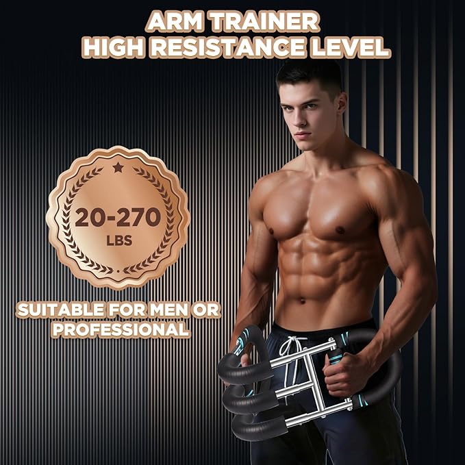 Twister Arm Trainer, 9-Level Adjustable/Non-Adjustable (20-270/20-160Lbs), Non-Foldable/Foldable, with Adjustment Tool & Mechanical Counting Grip, Home Gym Exerciser for Men Women