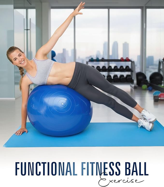 ROMIX Exercise Ball, Anti-Burst Extra Thick Birthing Pregnancy Ball with Pump, Fitness Swiss Yoga Balls 22in/26in/30in (55cm 65cm 75cm) Exercise Balls Physical Therapy for Pilates Home Gym