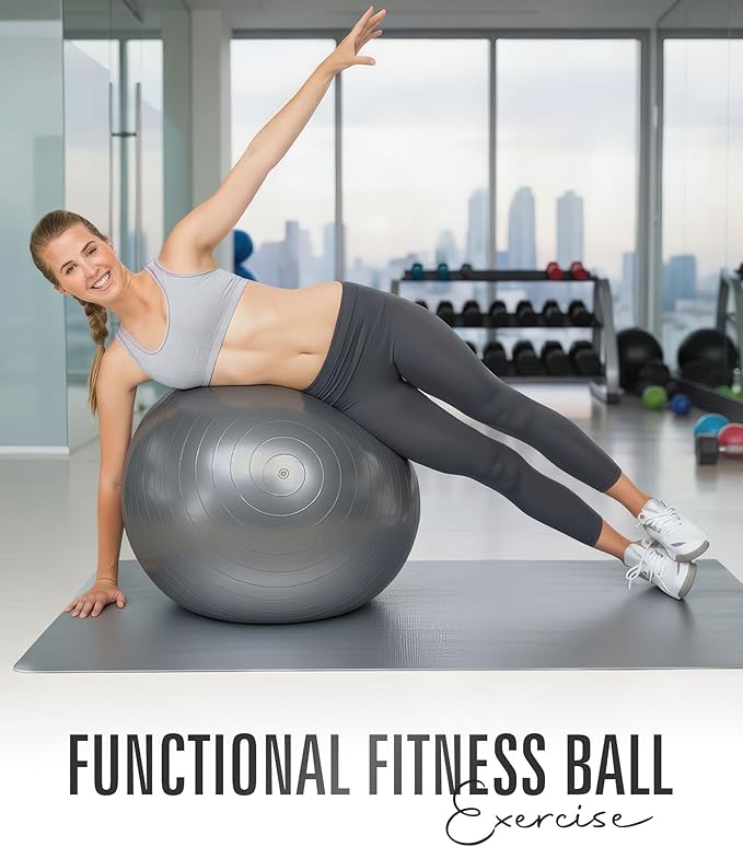 ROMIX Exercise Ball, Anti-Burst Extra Thick Birthing Pregnancy Ball with Pump, Fitness Swiss Yoga Balls 22in/26in/30in (55cm 65cm 75cm) Exercise Balls Physical Therapy for Pilates Home Gym