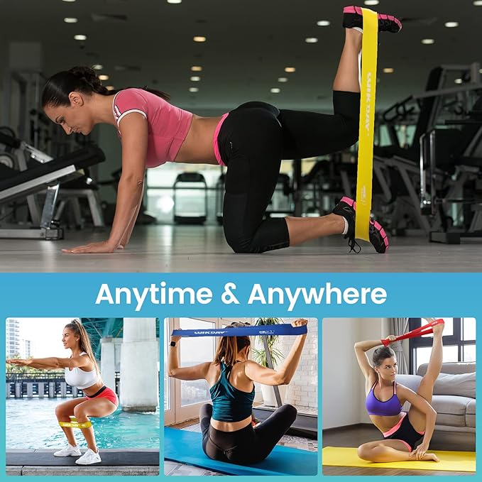 WIKDAY Resistance Bands for Working Out Exercise Loop Bands Workout Bands Set for Men Women Body Stretching, Crossfit Training, Home Workout, Physical Therapy, Booty Legs, Set of 5