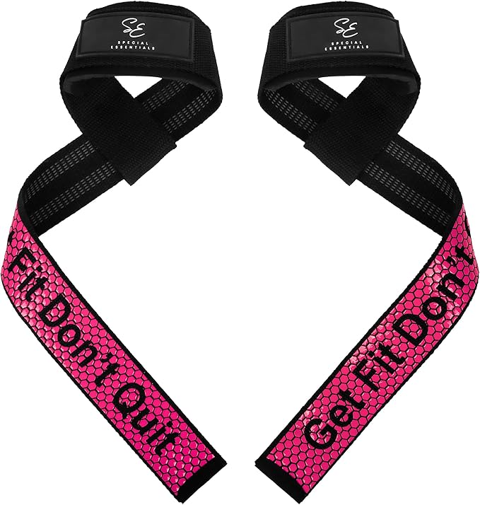 Special Essentials 2 Pack of Wrist Straps for Weightlifting - Two-Sided Anti Slip Silicone Grip & Padded Neoprene - Durable Gym Lifting Straps for Men and Women for Bodybuilding & Powerlifting