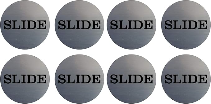 Slide Round Door Sign 2" - (2 Pack) Disc (Brushed Silver)