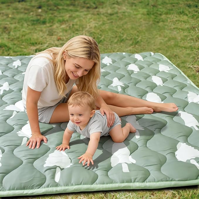 Baby Play Mats for Floor, 71”x59” Upgraded Thickness & Larger Super Soft Playmat for Babies and Toddlers, Foldable Washable, Upgrade Anti-Slip Crawling Mat for Playpen(Trees)