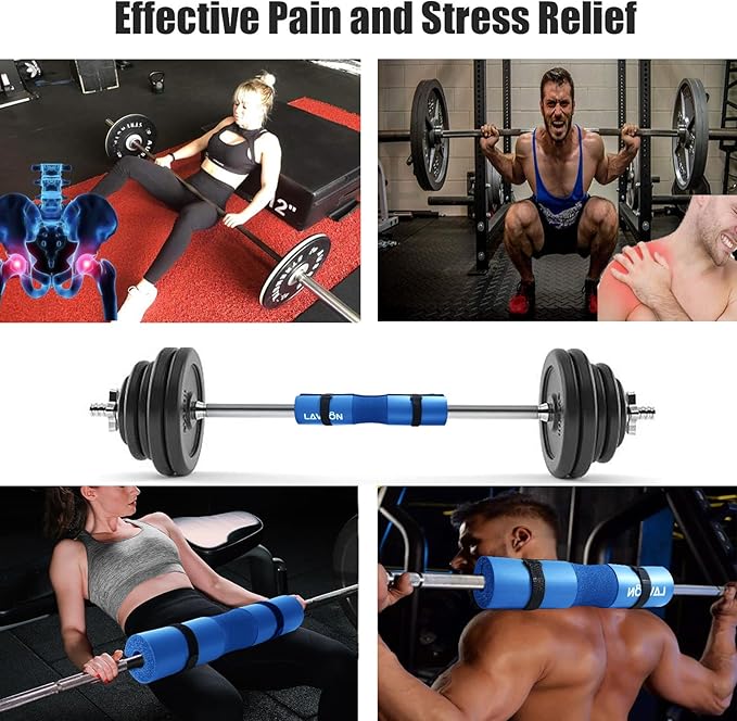 Squat Pad - Foam Barbell Pad for Squats Cushion, Lunges & Bar Padding for Hip Thrusts - Standard Weight Bar Pad - Provides Cushion to Neck and Shoulders While Training