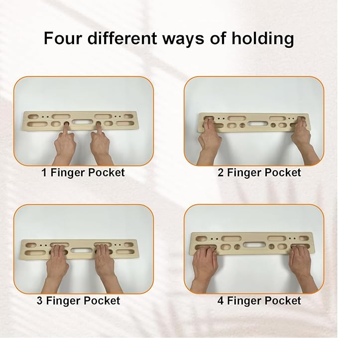 Climbing Hangboard Rock Climbing Training as Climbing Fingerboard with Jugs, Slopes and Edges, Pockets as Door Mounted Training Station Rock Climbing Pull Up Bar