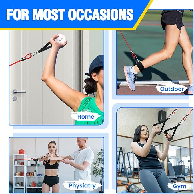 Baseball Bands, 16 Pcs, Highly Elastic & Durable Arm Bands, Resistance Trainer with Interchangeable Grips, Ideal for Training, Warm-Ups & Learning
