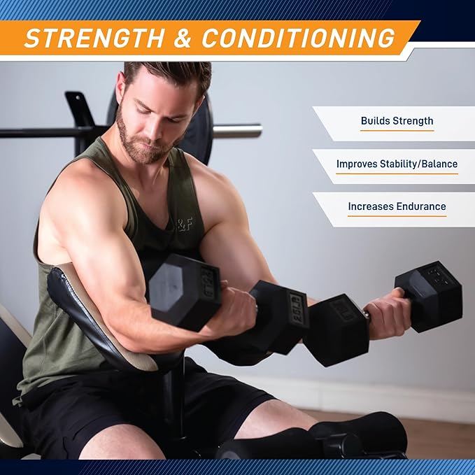 Marcy Classic Rubber Hex Dumbbell with Knurled Grip for Strength Training and Bodybuilding, 5lb - 50lb Single Dumbbell for Exercise & Fitness, Sold Individually