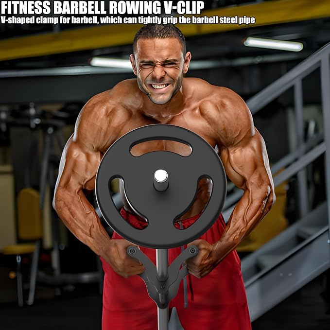 V Bar T-Bar Row Landmine Handle Attachment for Barbell, Solid Mine Double D-Row Handle Grips with Non-Slip Rubber Grips, T-Row Attachment for Olympic Strength Training Bars