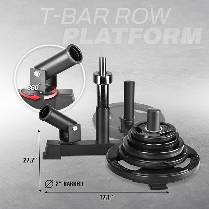 Yes4All Exercise Machine Adjustable T Bar Row Attachment, D Row Handle/Landmine Handle Attachment with Textured Rubber Handles