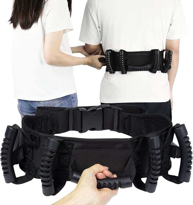 Gait Belt Transfer Belt with Handles, Medical Safety Gait Belts for Seniors, Quick Release Buckle Gate Belts Lift Belt for Elderly, Bariatric, Handicap, Physical Therapy