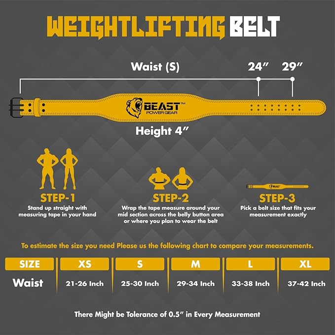 Weight Lifting Belt - 4” Genuine Leather Belts Padded Lower Back Support for Gym Bodybuilding Squat Deadlift Weightlifting Cross Strength Training Men Women Free Wrist Wrap