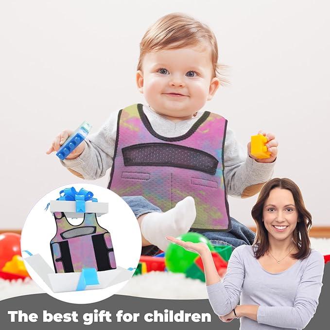 Compression Vest for Kids-Weighted, Weighted Vest for Kids Including 6 Removable Weights, (X-Small, Ages 1 to 3)