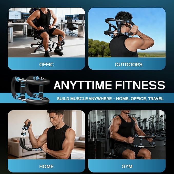 Twister arm Trainer, Adjustable Resistance (40-140 lbs) Chest Workout Equipment,Forearm Power Exercise bar , pectoralis spinalis Device, Portable Detachable Design