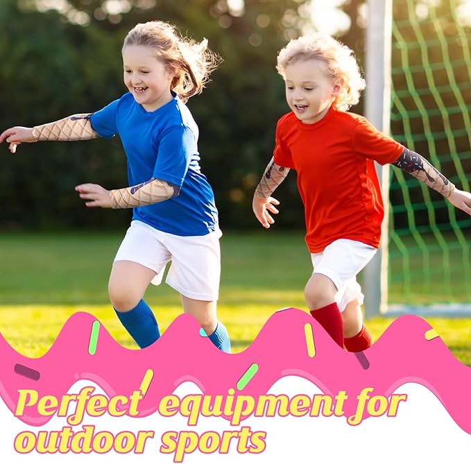 Newcotte 12 Pairs Arm Sleeves for Kids Compression Football Baseball Arm Sleeve Youth UV Protection Breathable Cooling Sleeve