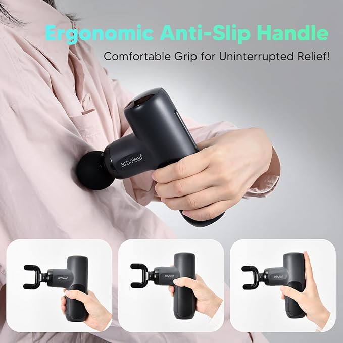 arboleaf Mini Massage Gun Deep Tissue, Percussion Muscle Massager for Back Pain Relief, Portable Small Travel Size, Quiet Massager, Gifts for Woman Man