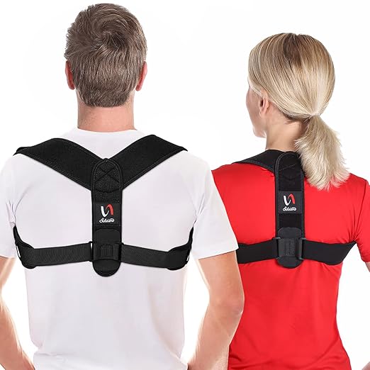 Schiara Posture Corrector for both Men and Women, Comfortable Upper and Back Brace, Adjustable Back Straightener Support for Back, Shoulder and Neck