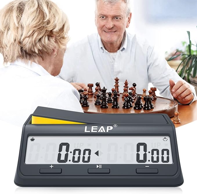 LEAP Chess Clock Digital Timer Advanced for Game and Chess Timer with Large Screen Bonus & Delay Count Down up Alarm