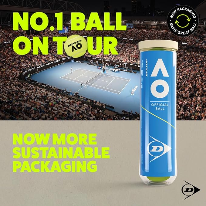 Dunlop Tennis Ball Australian Open - for Clay, Hard Court and Grass