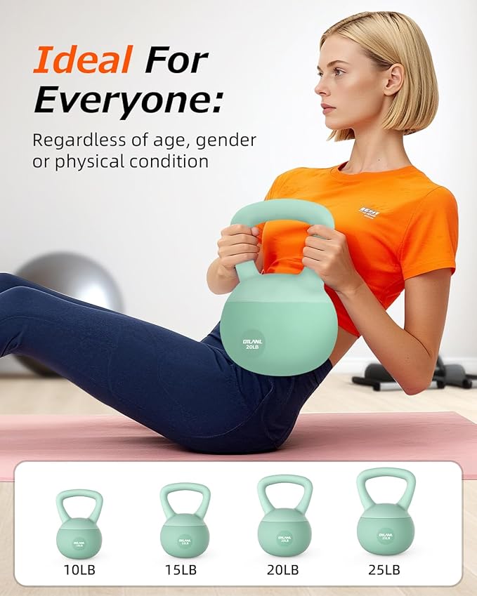 Soft Kettlebell, Safe Strength Training Kettle bell, Cushioned Impact-Resistant Base and Anti-Slip Grip Weight, Kettlebells Set for Home Workouts and Men/Women/Beginners,With Non-slip Gloves