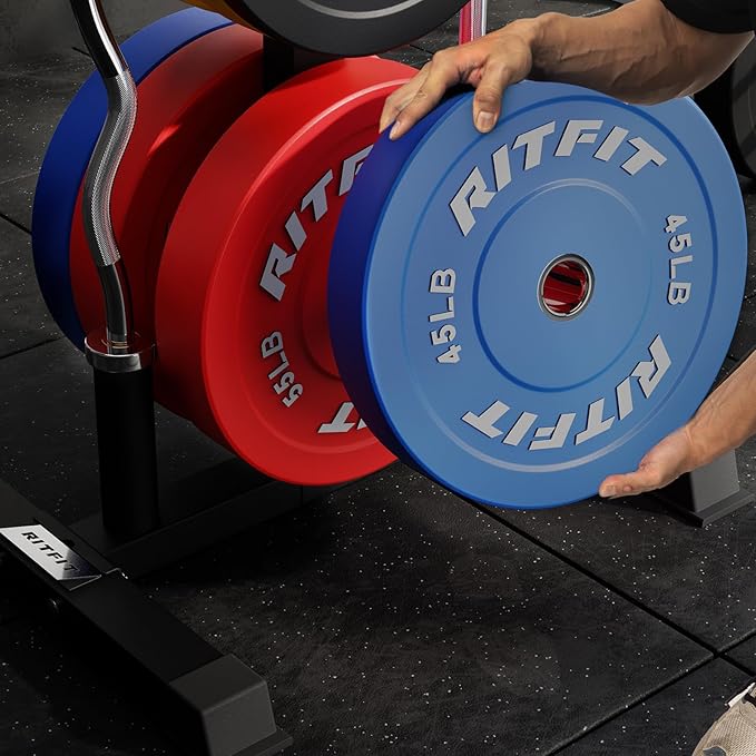 RitFit Weight Plates Rack, Weight Storage Rack with Barbell Bumper Weight Plates Holder for 2-Inch Weight Plates, Capable of Holding Up to 990 LBS