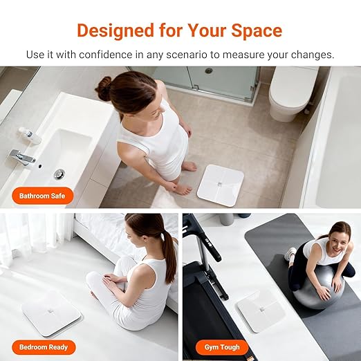 iHealth Nexus Smart Scale for Body Weight Bluetooth, Digital Bathroom Scale Body Fat and Muscle, Body Composition Monitor Health Analyzer for BMI Compatible for iOS & Android Accurate to 0.1lb-White