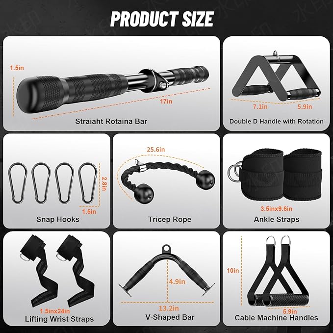 Cable Machine Attachment for Home Gym, Tricep Press LAT Pull Down Attachment, Tricep Press Down Cable Accessories for Weight Fitness Multiple Options