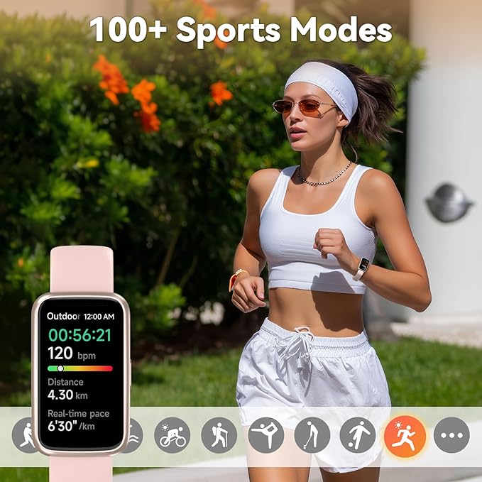Pedometer Watch No App/Phone Required Slim Fitness Tracker, 30 Meters Waterproof 1.47'' Smart Watch, Heart Rate & Blood Oxygen Monitor Step Counter for Men Women