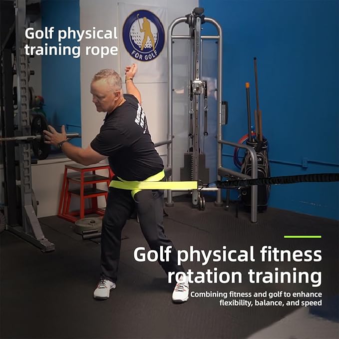 Golf Swing Trainer Rope, Golf Core Strength Trainer, Swing Power Training Equipment, Enhance Core-initiated Backswing and Initiate Downswing with Hips, Help Powerful, Accurate & Consistent Swings
