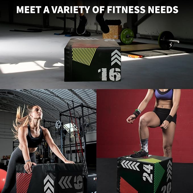 Garvee Steel Plyo Box for Exercise, Plyometric Jumping Box Metal Exercise Step Up Box with Anti-Slip Surface for Home Gym Training,Single and Set