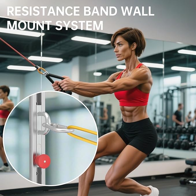 Resistance Bands Wall Anchor Exercise Equipment Platform Base(Length 40"),Adjustable Wall-Mounted Anchor Multi-Purpose Fitness System for Complete Full Body Strength Training