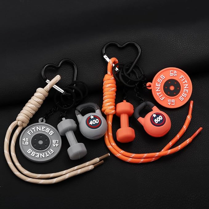 Gym Dumbbell Barbell Kettlebell Purse Keychain - Muscle Faith Cup Rope Gym Bag Handbags Purse Charms - Fitness Gift