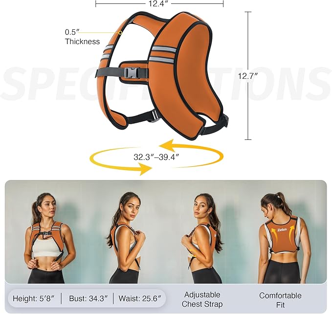 ZELUS Weighted Vest, Washable Z-Fit Soft Iron Weighted Vest for Women and Men, 5/10/15 lb Weight Vest with Reflective Strips & Adjustable Straps, Ultra Thin Weight Vest for Gym Strength Training