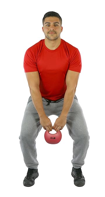 CanDo 10-3292 One Handle Medicine Ball, 6 lb, Red