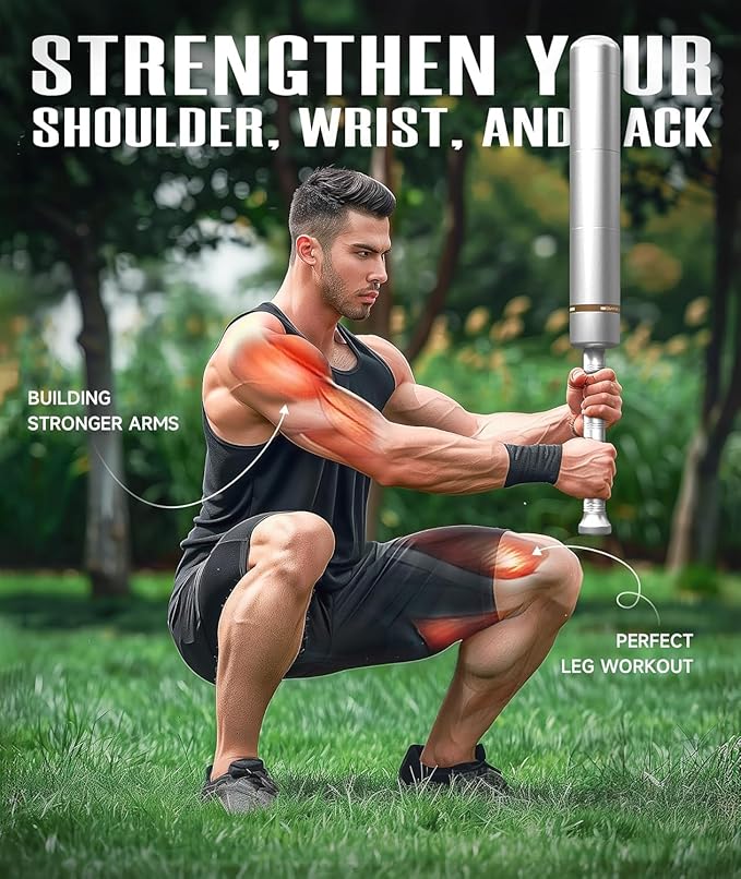Motion Space Adjustable Macebell Clubbell for Strength Training, Premium Steel Indian Club for Full Body, Muscles, Shoulder, Grips & Forearms Workouts to Stretching