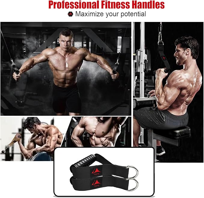 Heavy Duty Gym Workout Handles Attachment for Cable Machine,Resistance Band,Pulley System Home Exercise Equipment, Comfortable and Stronger Grip