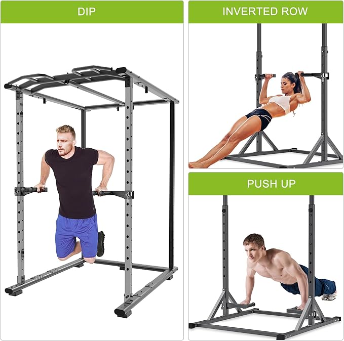Nordic Hamstring Curl Attachment, Dip Bar, Belt Squat & Safety Spotter Arms for 2"x2" & 3"x3" Power Racks, Home Gym Strength Training Accessories