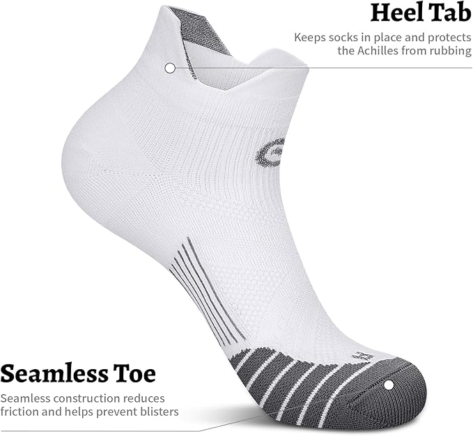 PAPLUS Compression Socks for Men & Women, 2/4/6 Pairs Ankle Running Socks with Arch Support, Ankle Support, Plantar Fasciitis