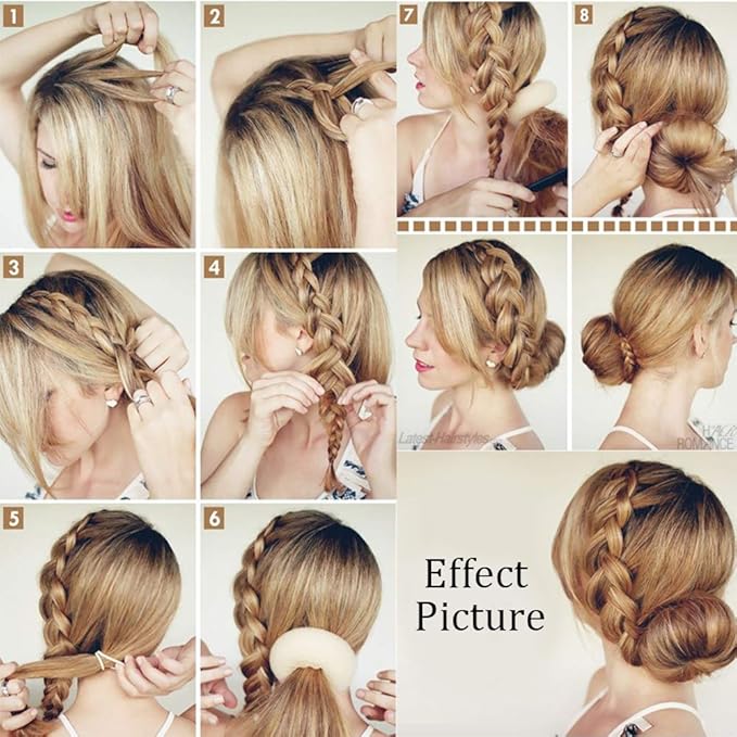 Extra Blonde Bun Maker for Kids, Ring Style Hair Shaper, 2PCS Chignon Doughnut for Short and Thin Hair (2.5 Inch/Beige)