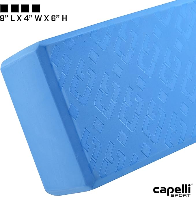 Capelli Sport Yoga Block, EVA Foam Exercise Block for Yoga, Pilates and Meditation, Blue