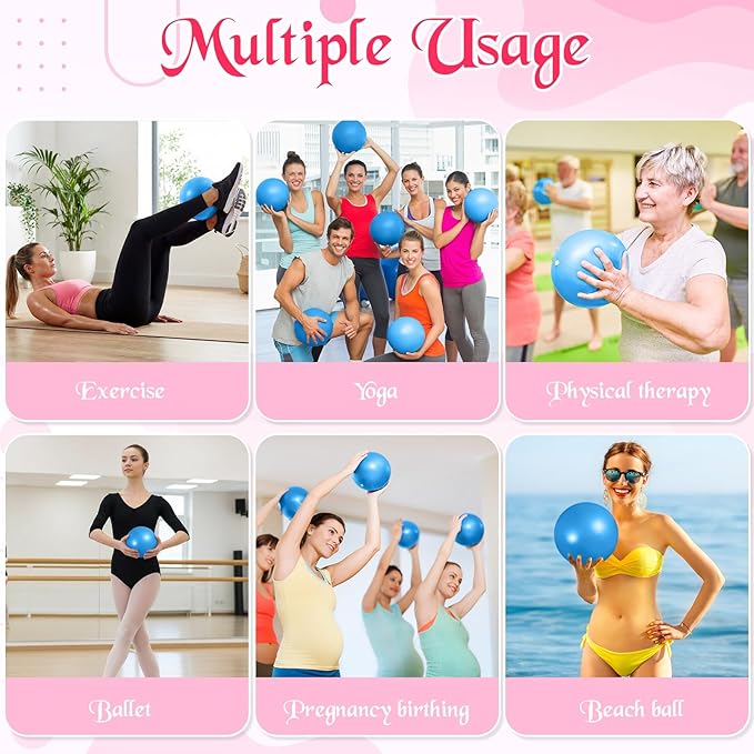 Sotiff 20 Pcs Small Exercise Pilates Ball Bulk 9 Inch Mini Yoga Ball Anti Burst and Slip for Stability Fitness Physical Therapy Stretching & Core Workout at Home Gym Class