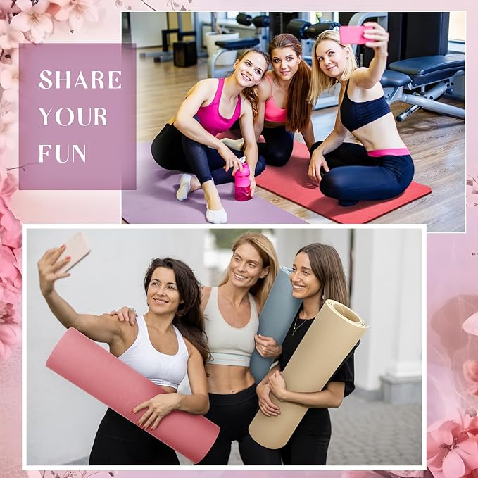 Timgle 6 Pcs 10mm Thick Yoga Mat Bulk 68 x 24 Inches Anti-slip Tear-resistant Exercise Mat Adult Gym Mats for Fitness, Stretching, Workout and Studio, Outdoor Yoga, Pilates