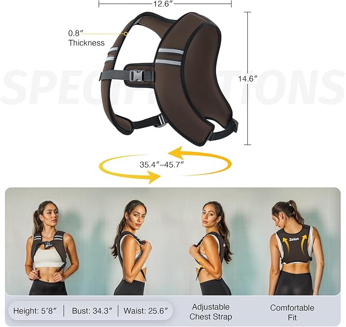 ZELUS Weighted Vest, Washable Z-Fit Soft Iron Weighted Vest for Women and Men, 5/10/15 lb Weight Vest with Reflective Strips & Adjustable Straps, Ultra Thin Weight Vest for Gym Strength Training