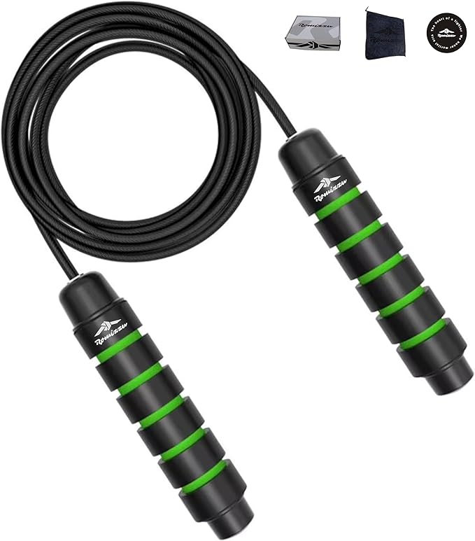 Adjustable Jump Rope for Martial Arts & Fitness β Tangle-Free Cable, Ergonomic Foam Handles & Ball Bearings β Includes 2 Towels, Bag and Packaging β Ideal for Boxing, MMA, CrossFit, Fitness, Cardio Training & Home Workouts