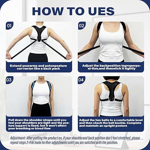 Posture Corrector for Men and Women, UltraSupport+ Comfortable Upper and Back Brace, Pain Relief from Bad Posture for Slumping Shoulders, Hunching, Shoulder Pain Neck. Adjustable Back Straightener.