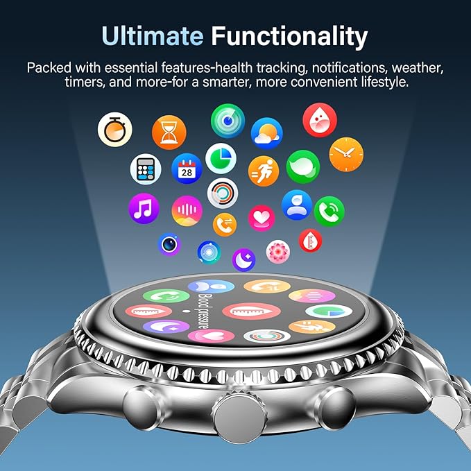 SOUYIE 2026 Smart Watch for Men Answer/Make Call for Android iPhone, 1.32" AMOLED HD Screen Mens Luxury Watch, 1st Heavy Duty Smartwatch Heart Rate Blood Oxygen Blood Pressure Sleep Monitor Pedometer