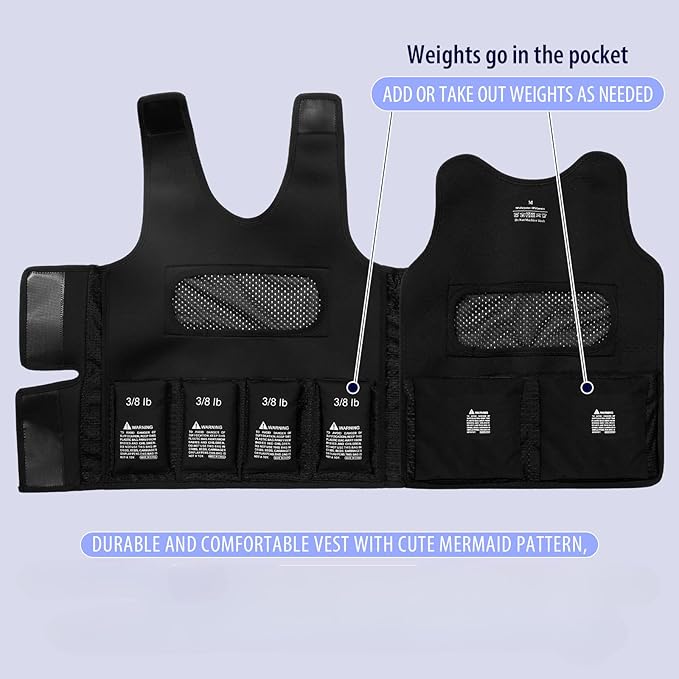 Janmercy Weighted Vest for Kids Ages 4 to 7 and Ages 8+ Boy Girl Adjustable Breathable Compression Vest for Processing Issue(Dinosaur,Small,Dark Blue)