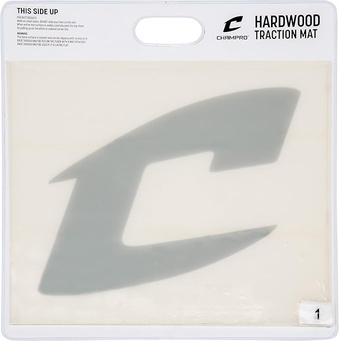 CHAMPRO Hardwood Floor Shoe Traction Mat for Basketball Court and Gym Floors, White